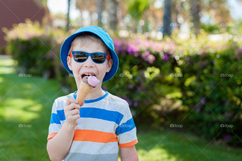 boy is eating ice cream