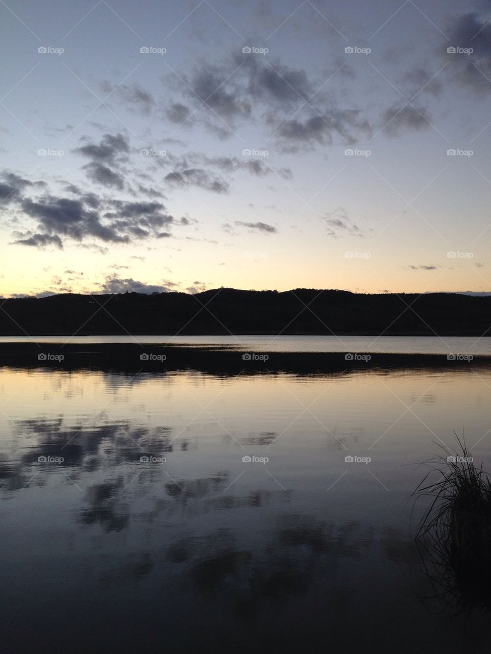 sunset on lake