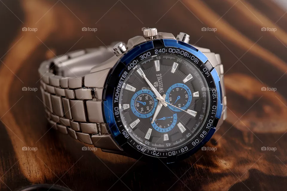 wrist watch on a wooden background