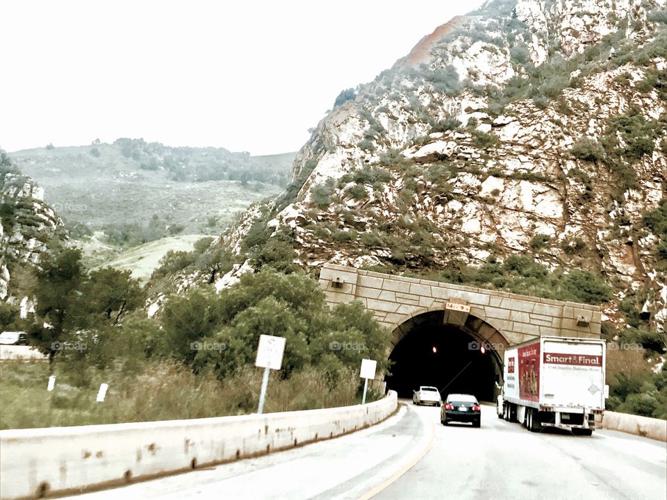 Cave under freeway 
