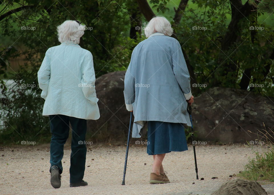 Two Older Women Walking