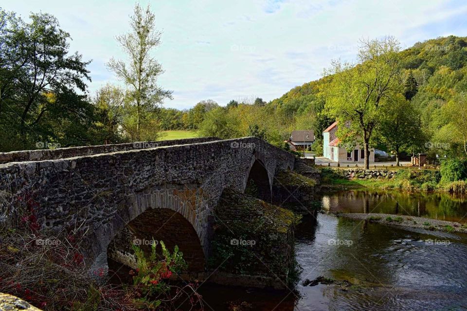 Roman bridge at Menat in Auvergne France