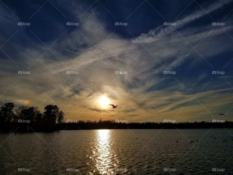 lake sunset