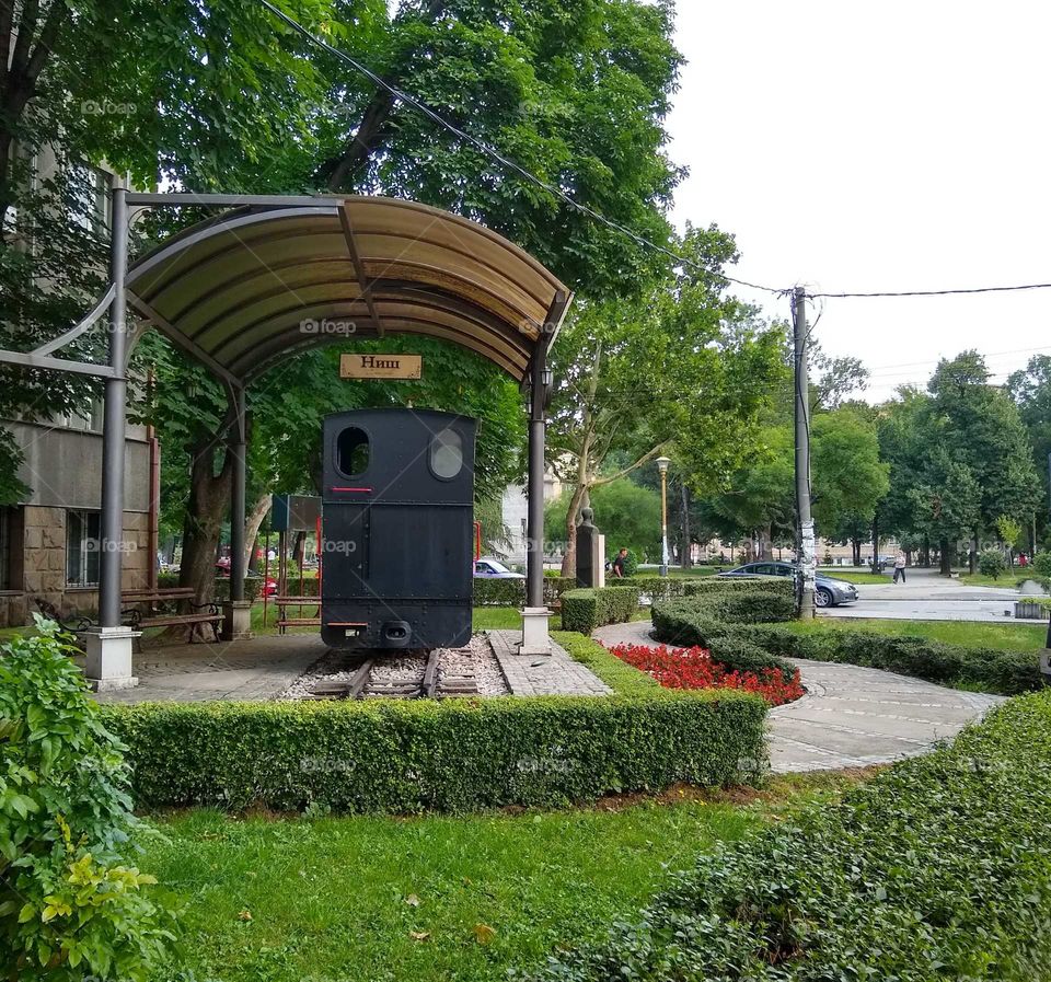 locomotive, railway station