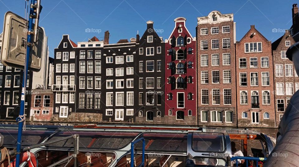 Quaint Dutch houses of different shapes and sizes