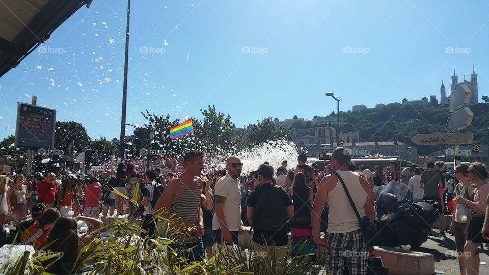 Gay pride in Lyon, colorful