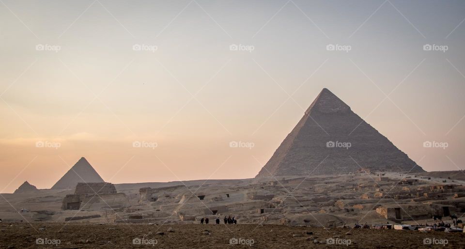 The great pyramids at dusk 