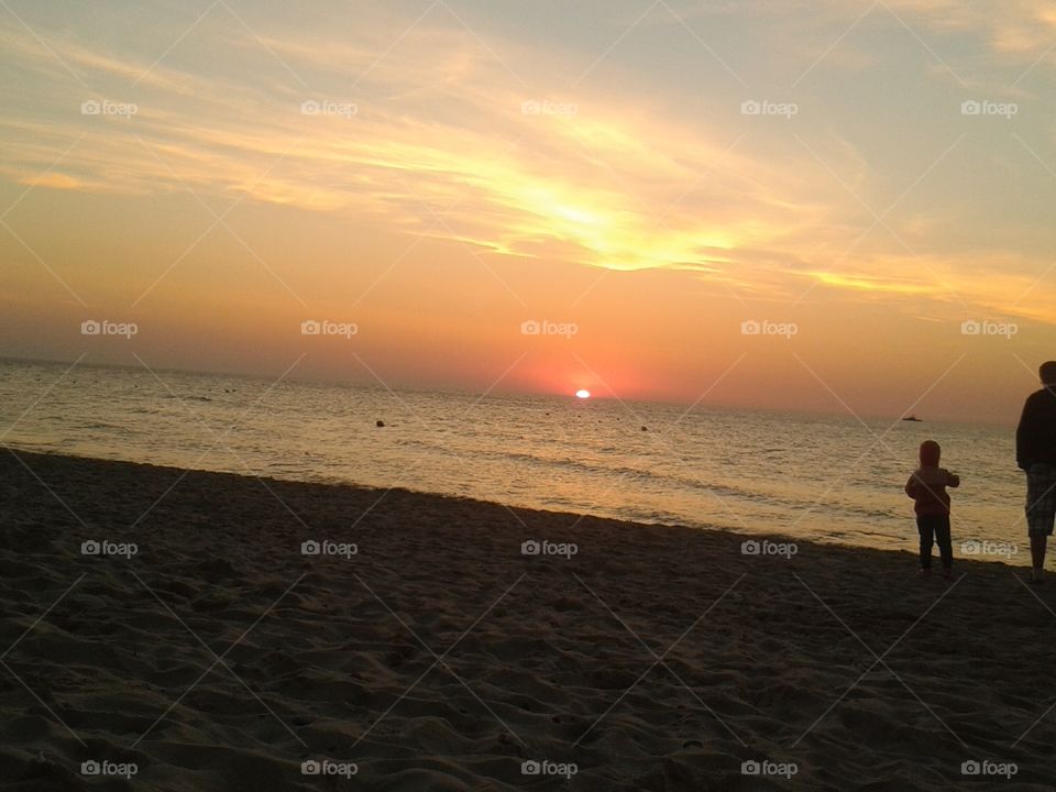 zachód słońca. zachód słońca na polskim wybrzeżu