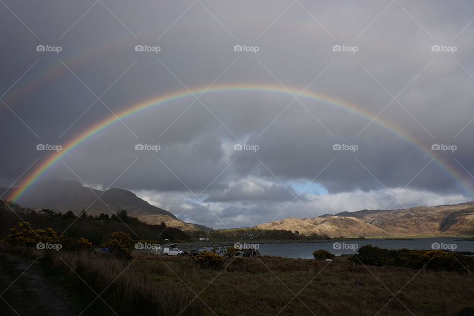 Double rainbow over Lochbuie, Mull