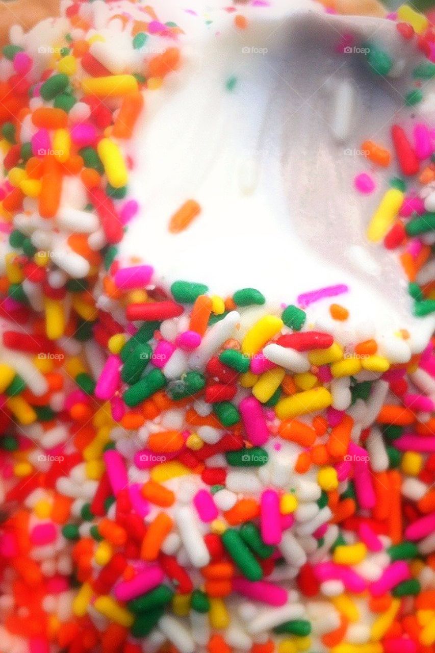 Sprinkles on ice cream