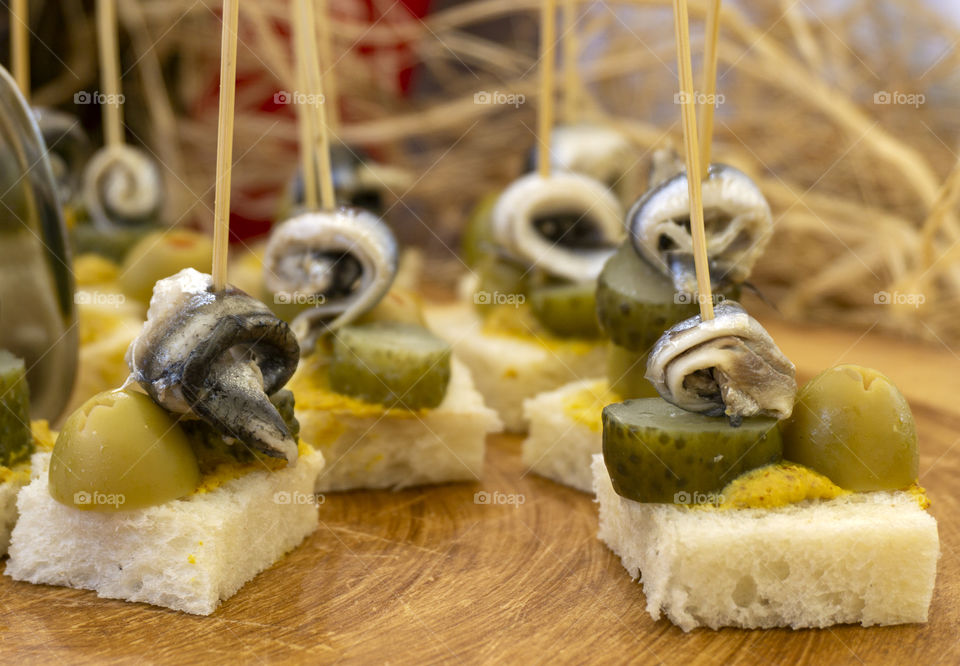 Very tasty canapes with fish