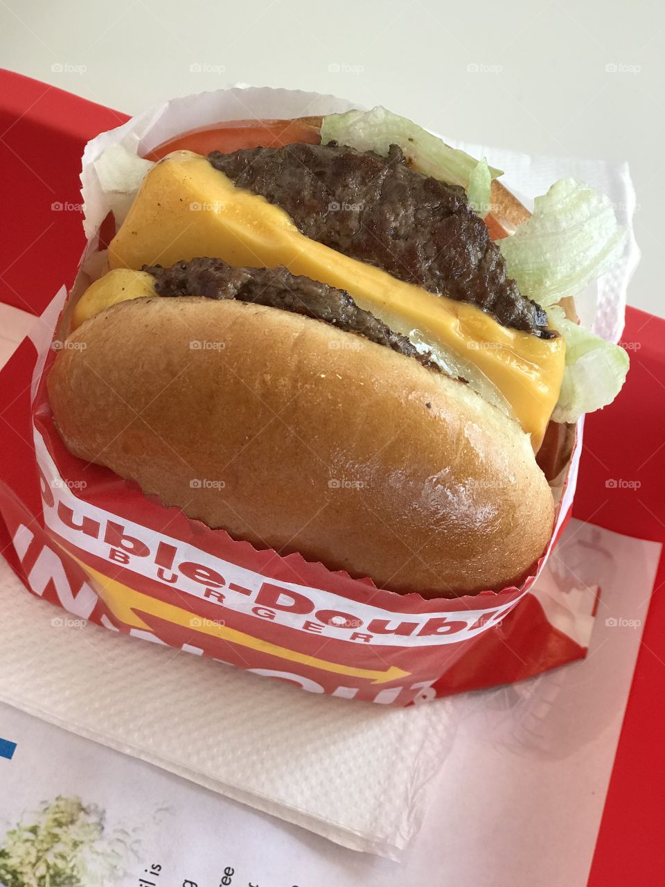 In-n-out burger on a tray