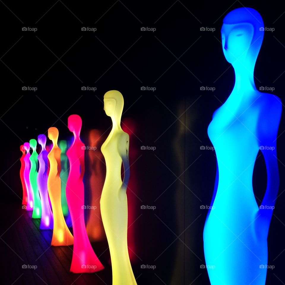 Light Figures. Beautiful light figures shaped as women