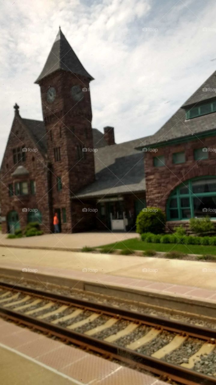 Train Station in Niles, Michigan.  Riding the Amtrak rail to Chicago, Illinois.