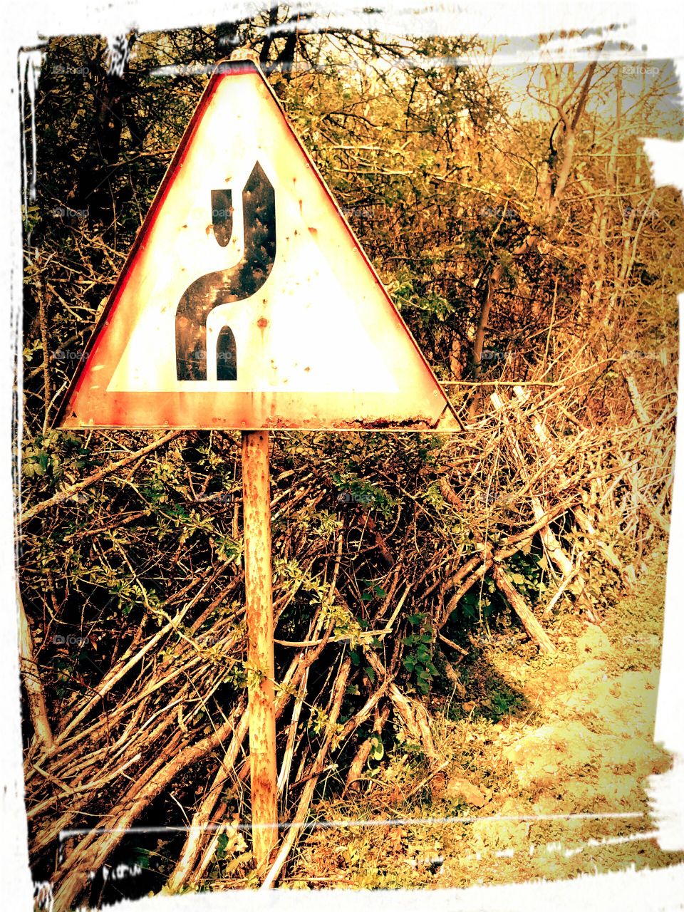 grungy rusted old sign