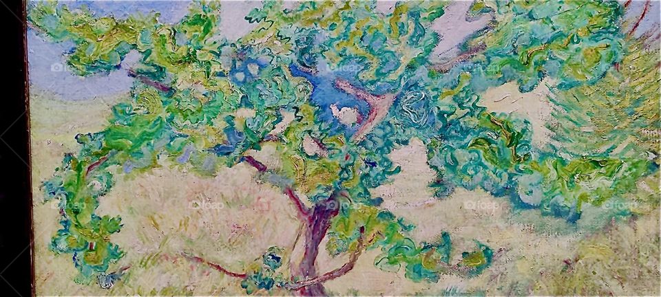 This is an oil painting from the „Der blaue Reiter“ series of works or „The Blue Rider“. It was painted around the turn of the Twentieth Century and is on exhibit at the „Lenbachhaus“ in „Munich“, „Bavaria“, Germany. 2023. Hypnotic Productions