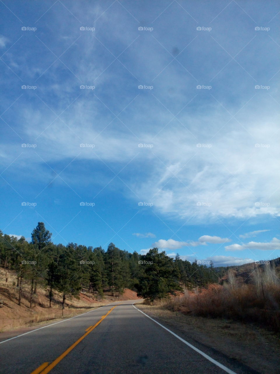 Mountain road scene in Colorado