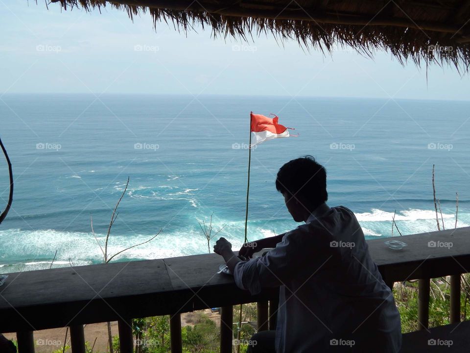 coffee time with the beach view