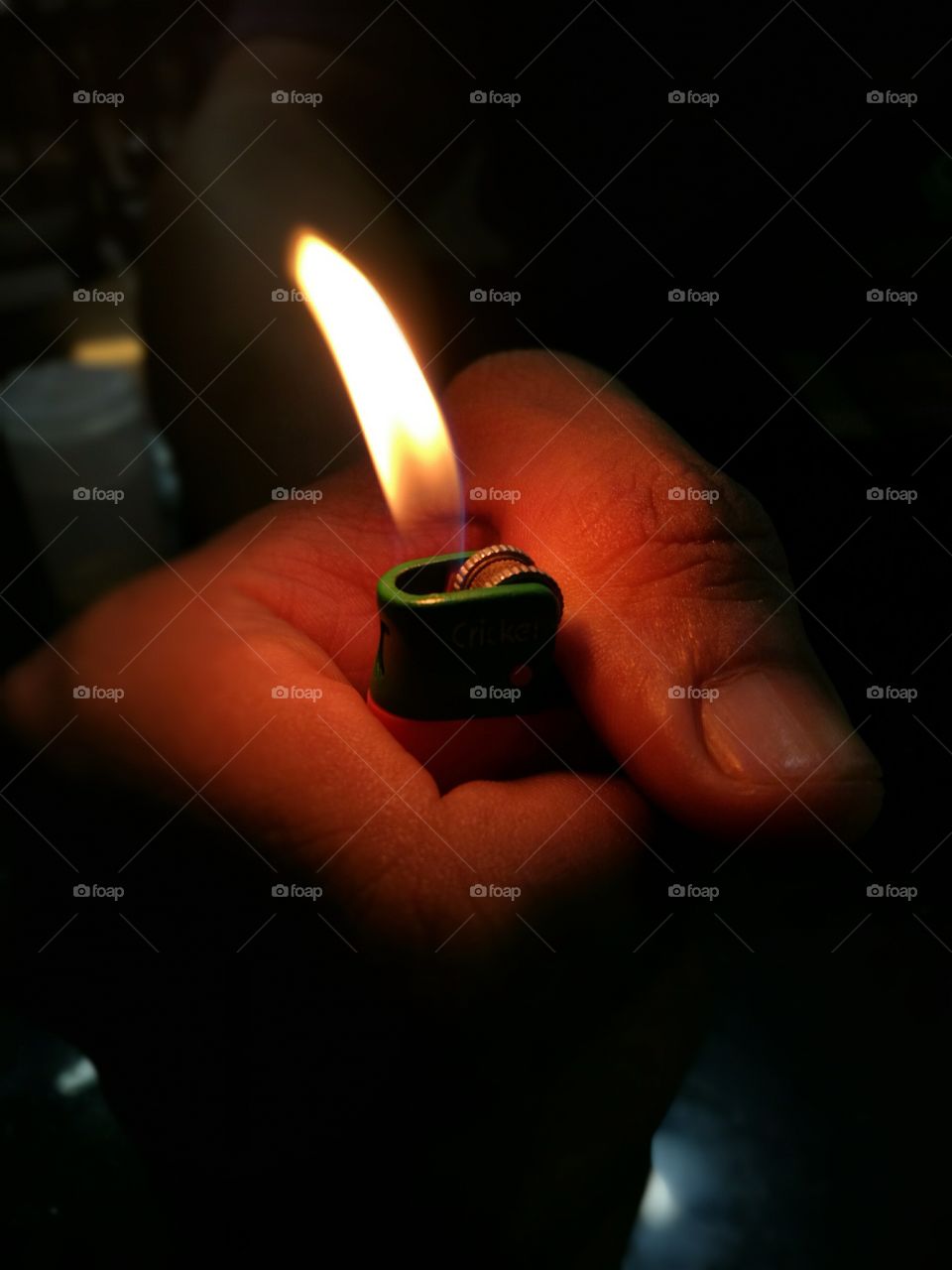 Flame produced from a lighter