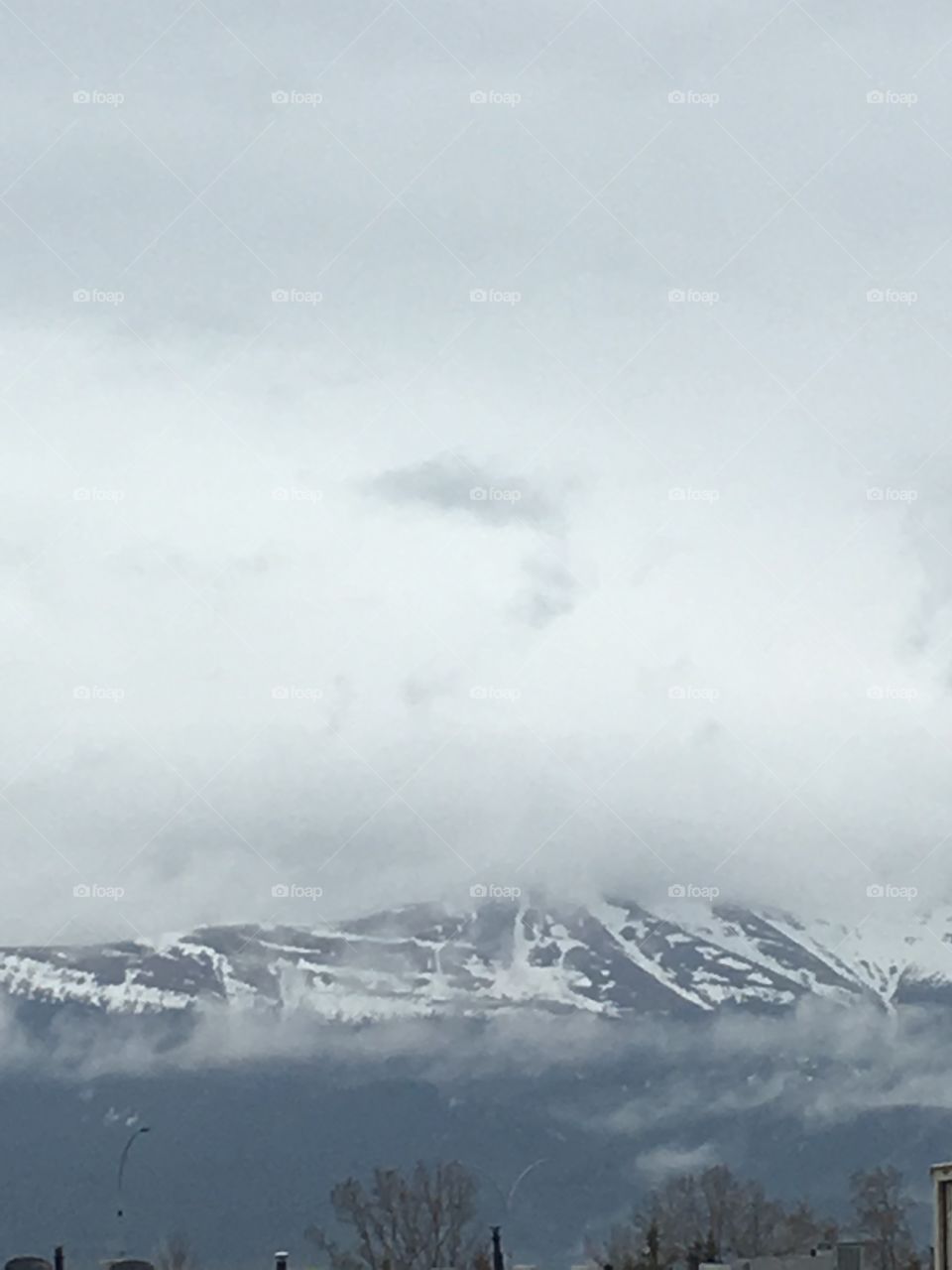 Mountain tops on a spring evening 
