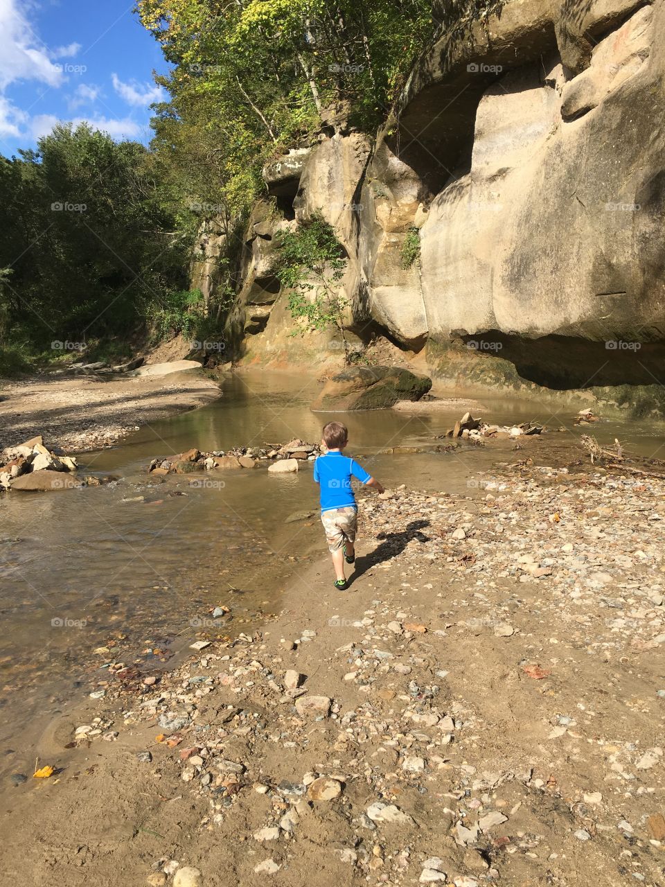Playing in the river 