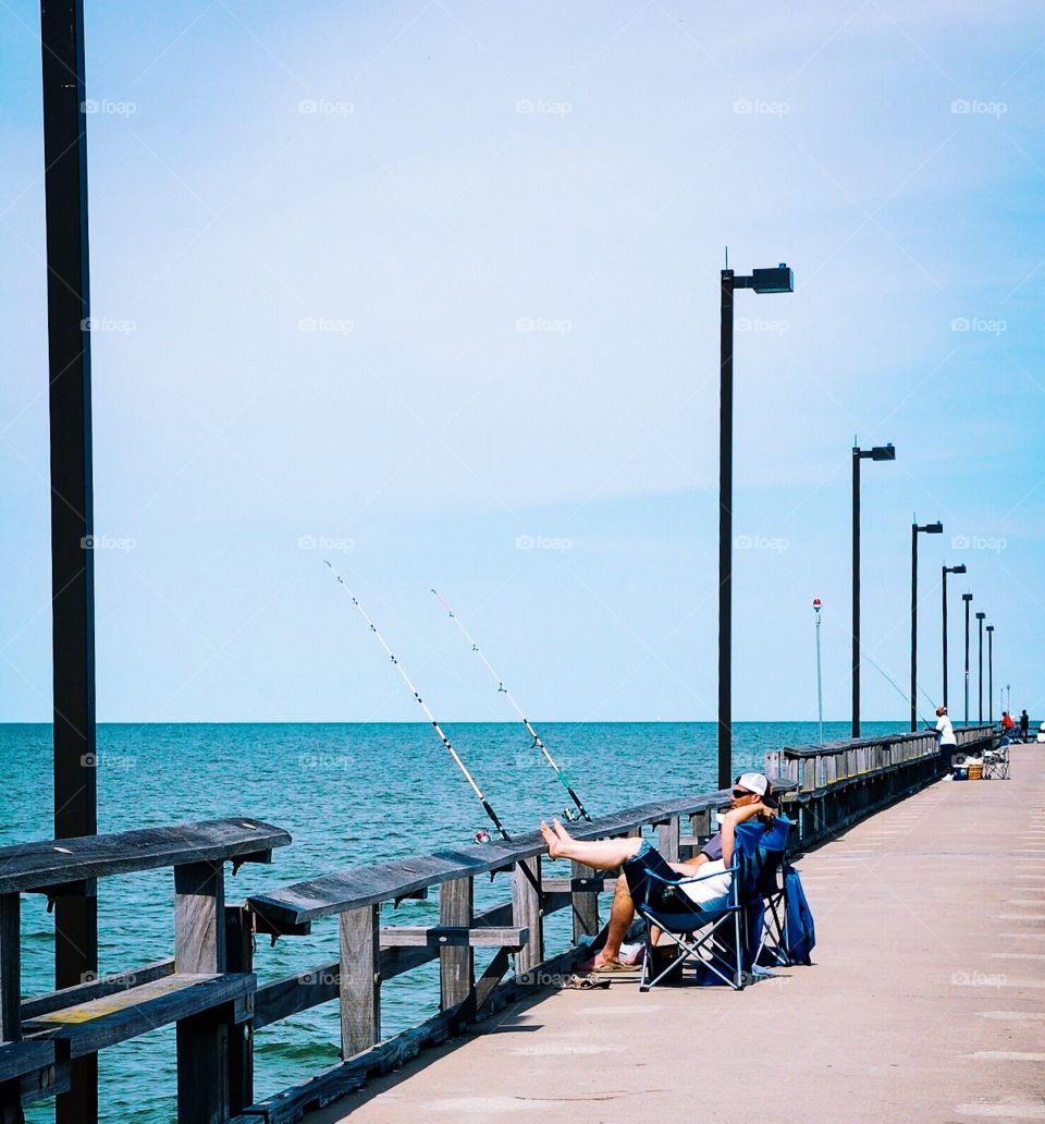 Fishing off the pier