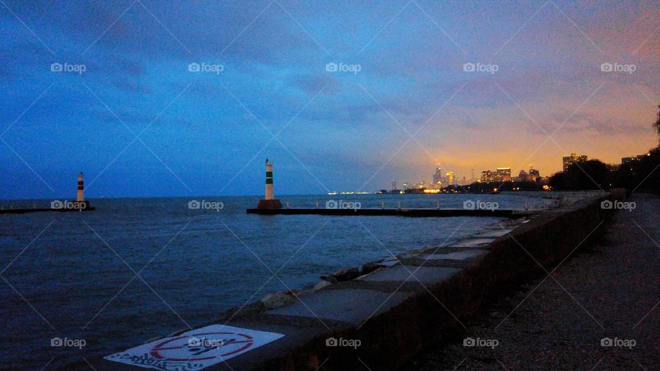 chicago at dusk
