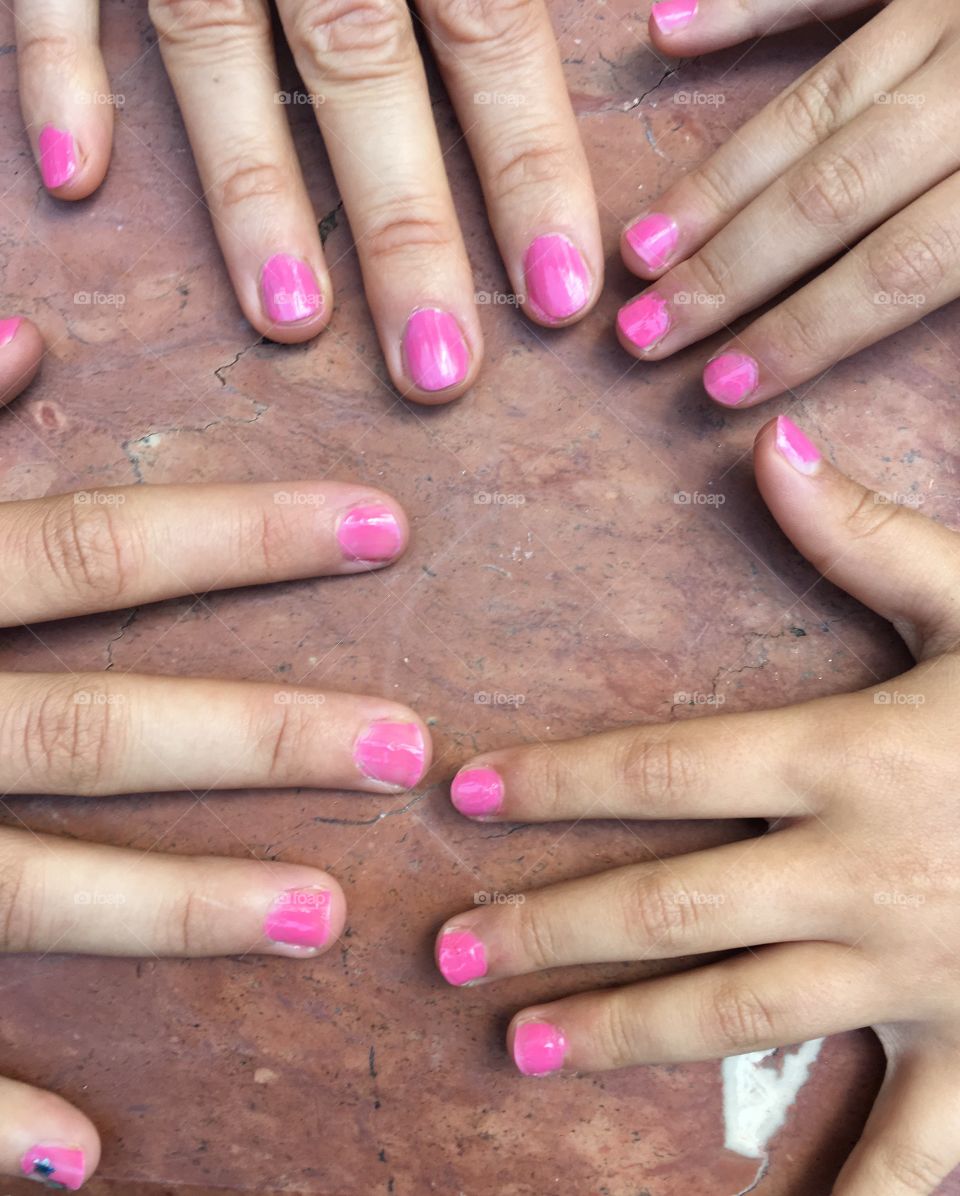 Pink nails