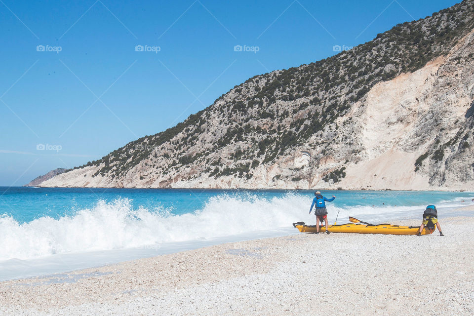 Kayak by the beach 