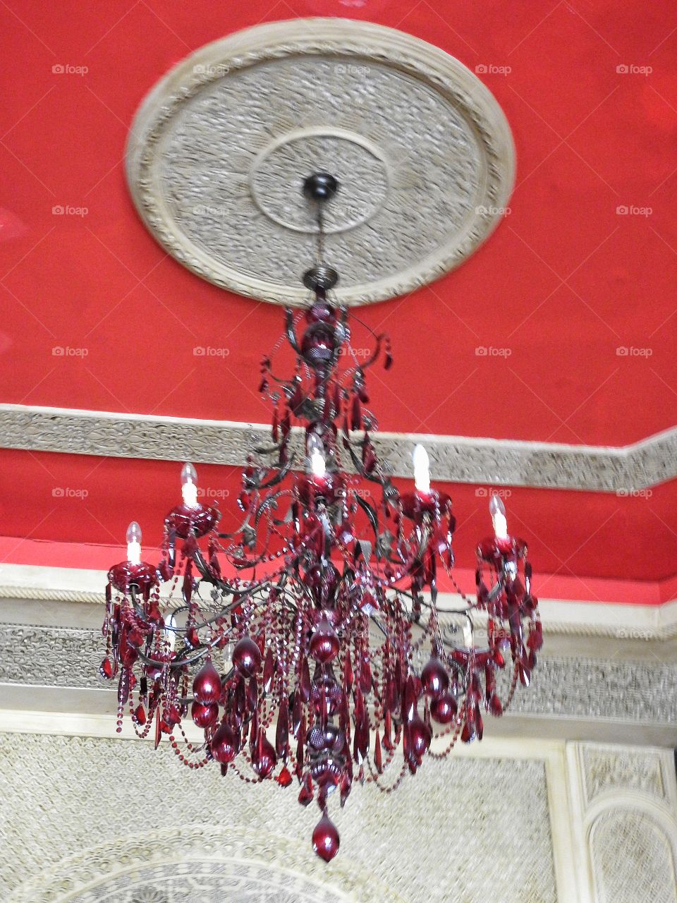 Chandelier in red