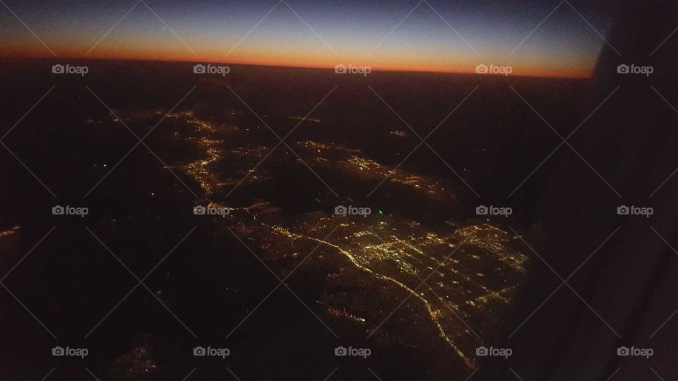 Night time air view