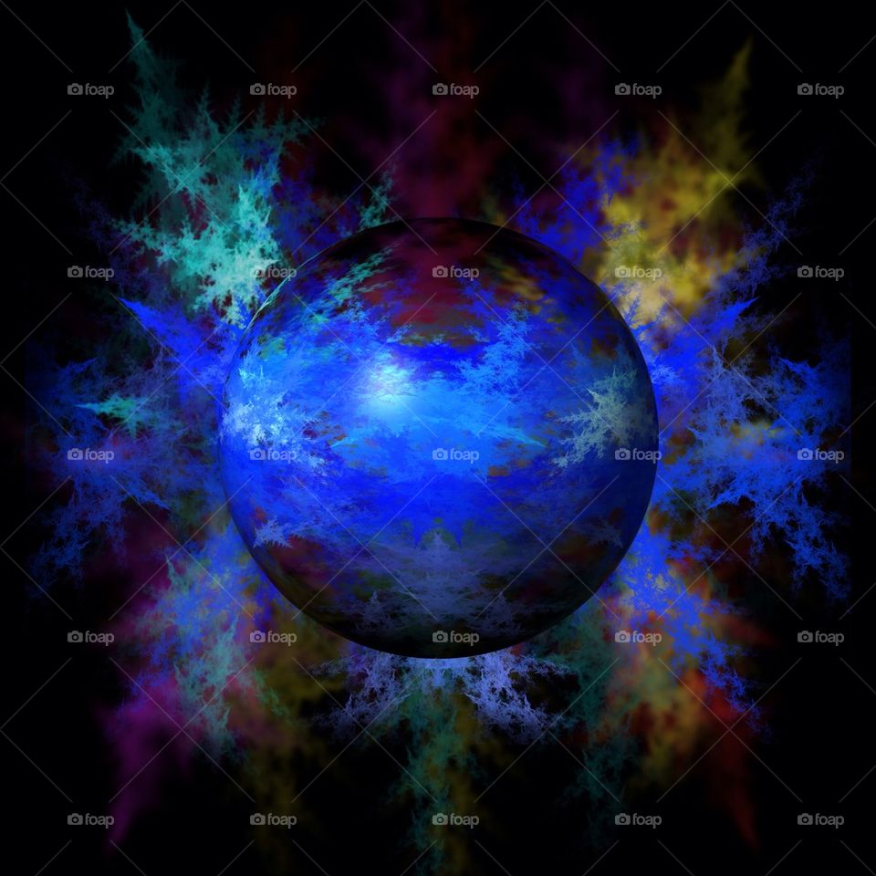 Abstract Blue Globe