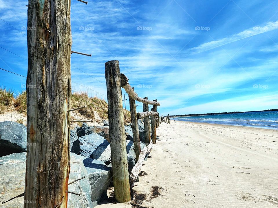 Scenic ocean beach view