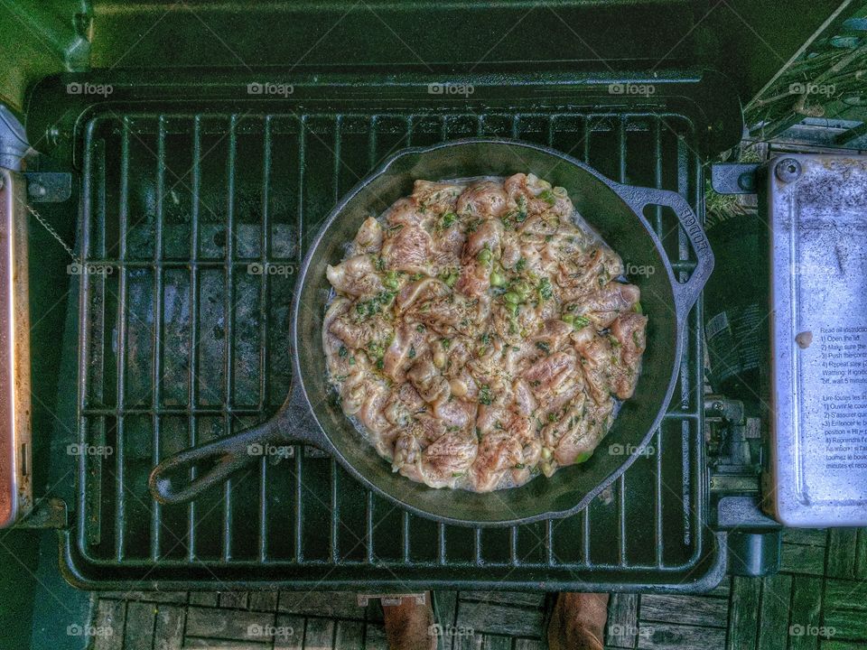 Summer Fajitas. Cooking outside