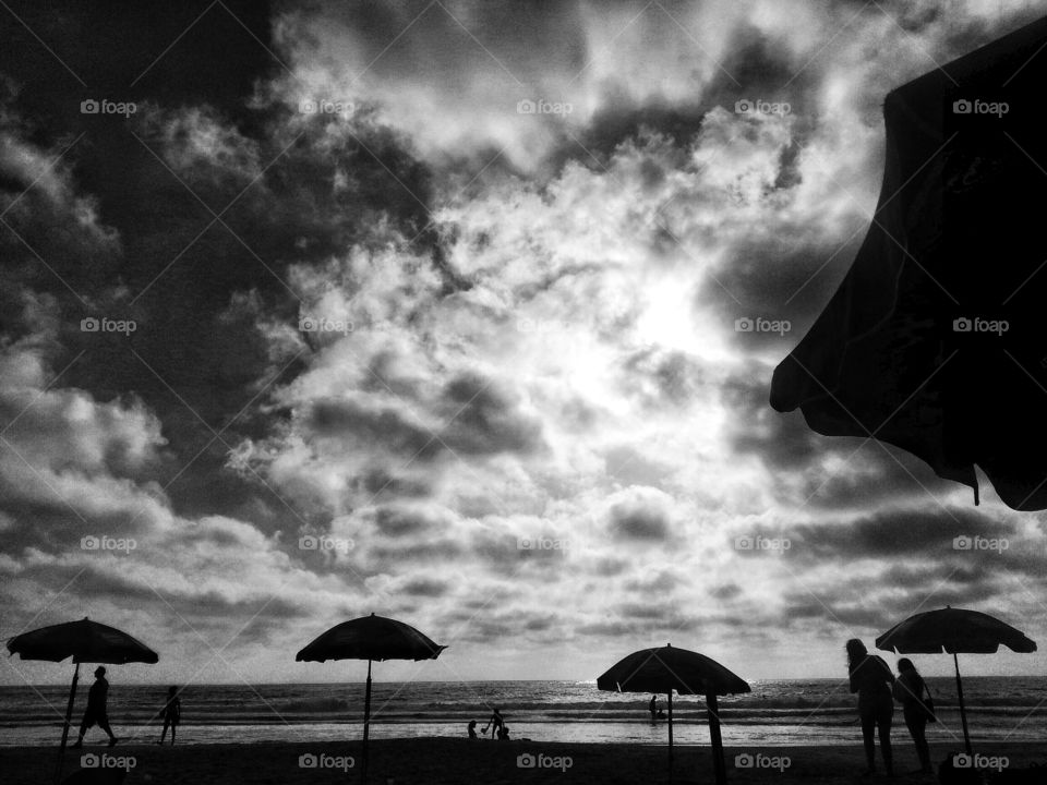 Beach in black and white
