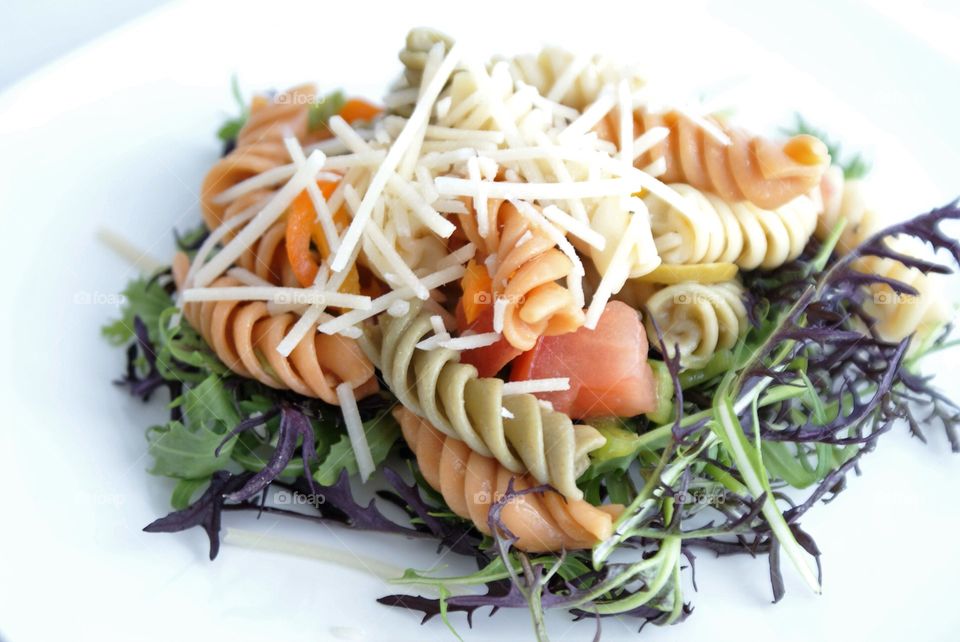 Close-up of pasta served in plate