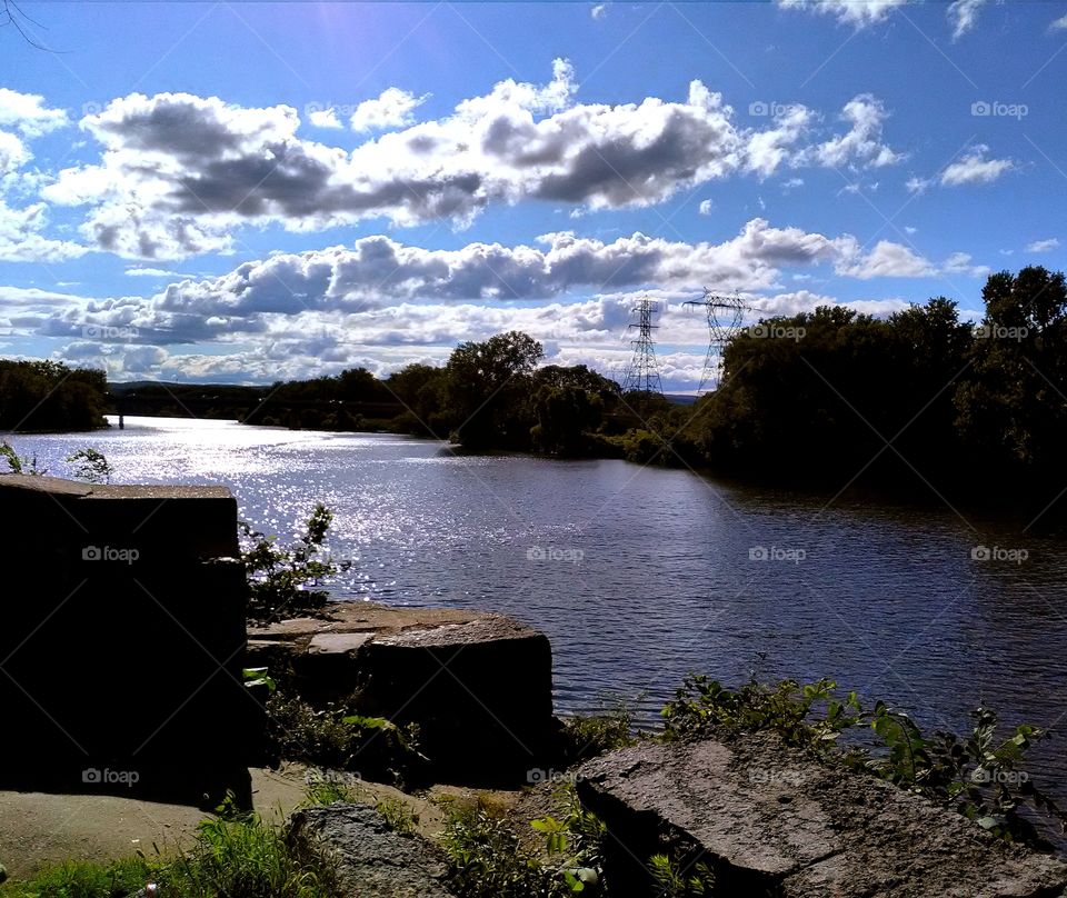 Looking down at the river
