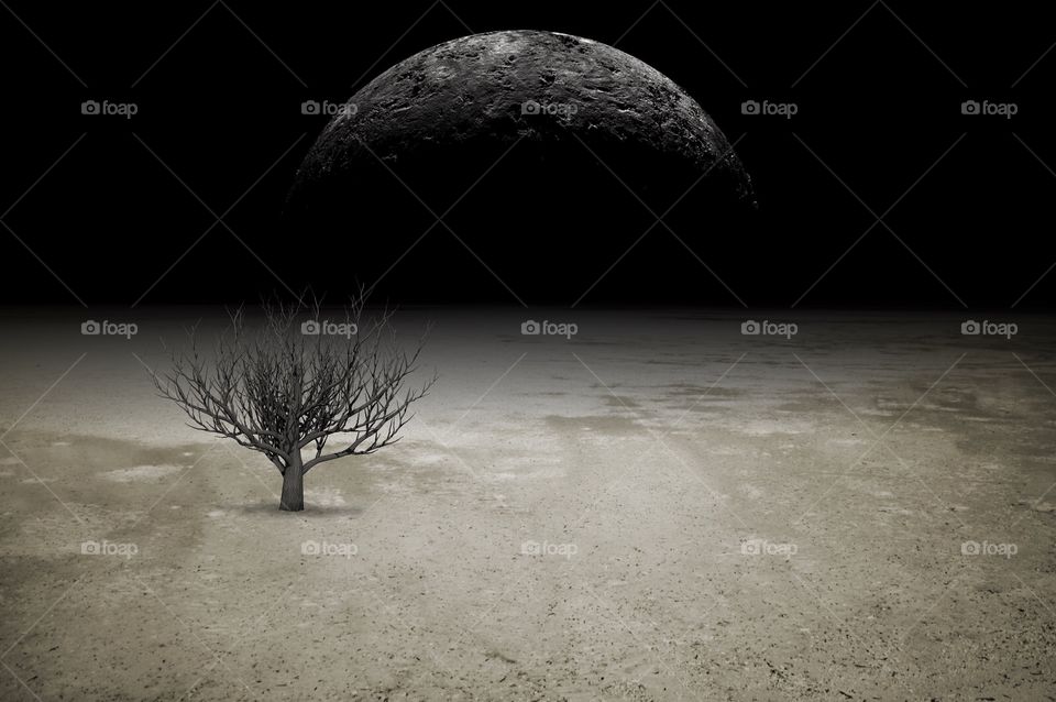 Monochrome, No Person, Moon, Dark, Landscape