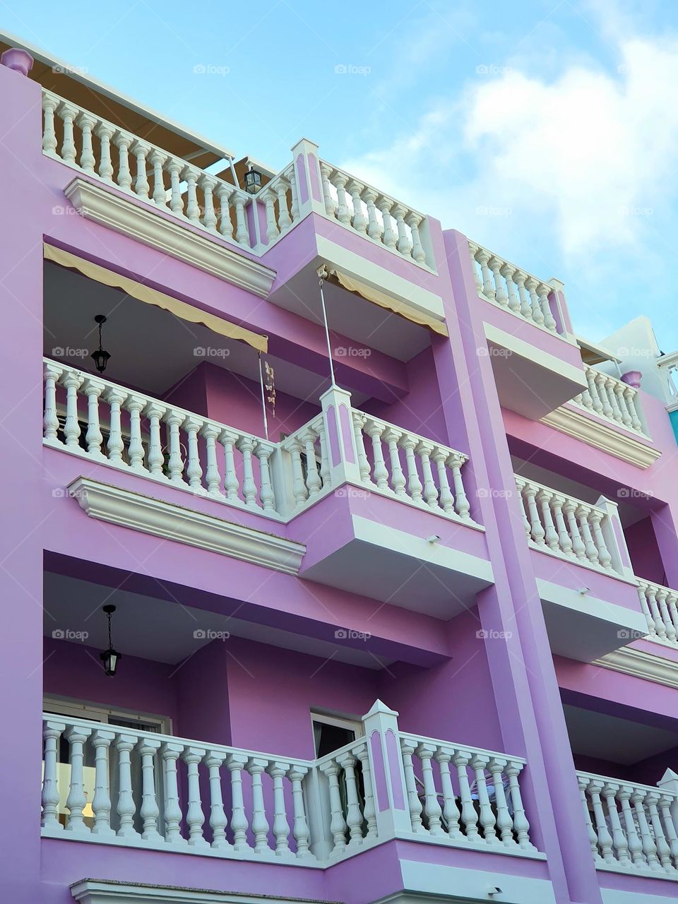 pastel lavender - colorful house front