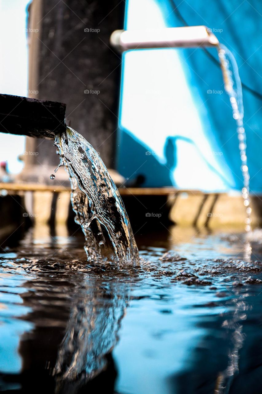 nature water flow on pool