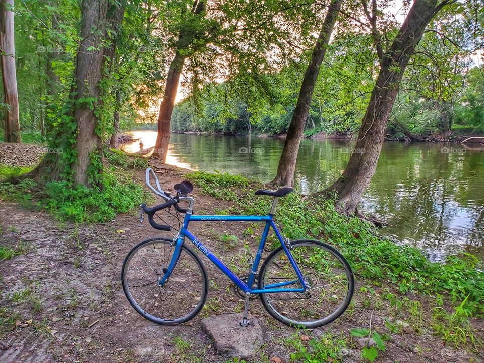 bike by river