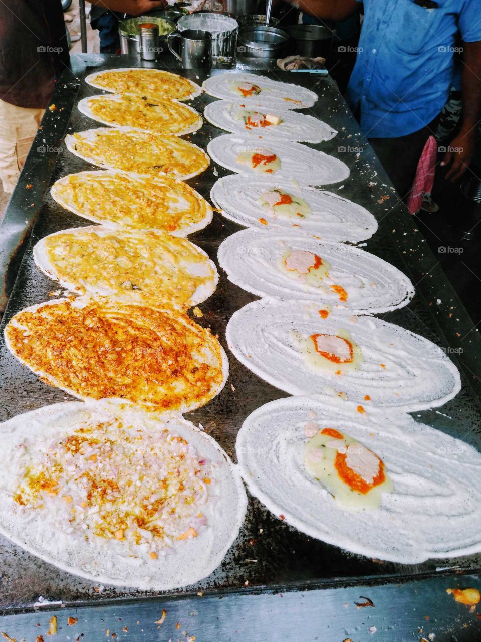 masala dosa making in a tiffin centre