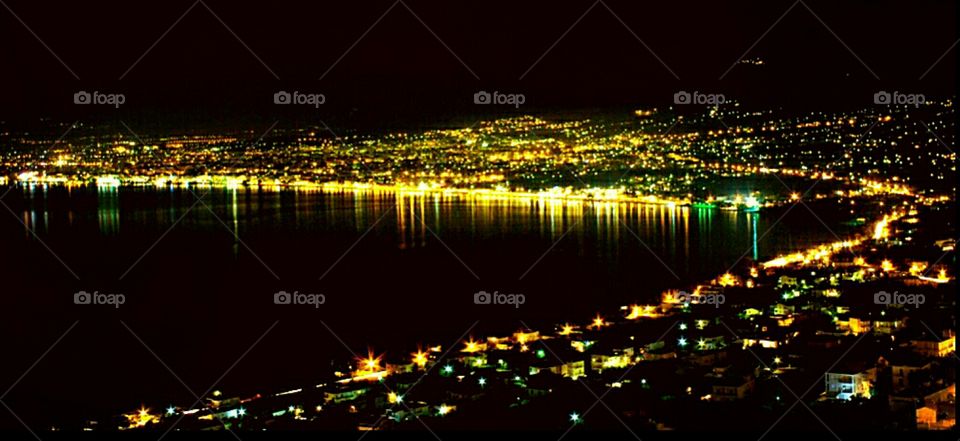 kalamata city of Greece at night