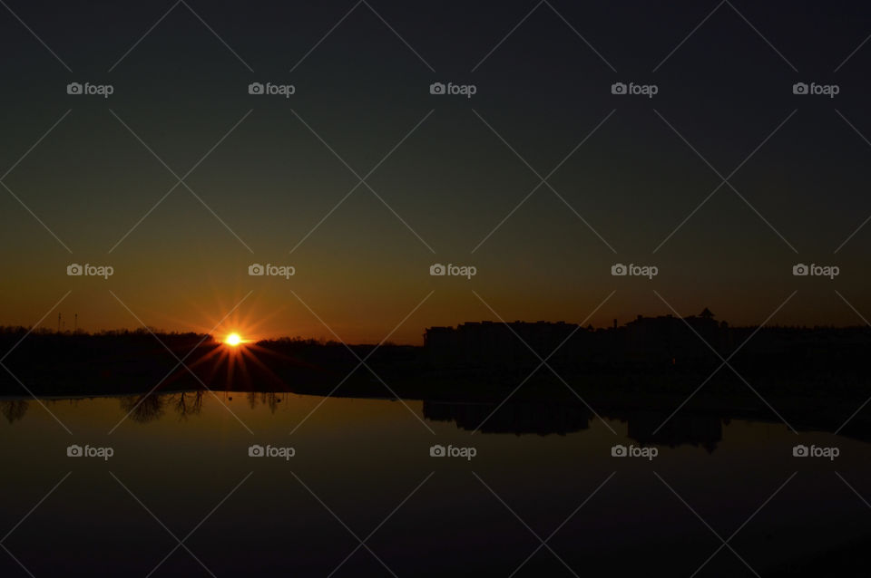 beautiful winter sunset