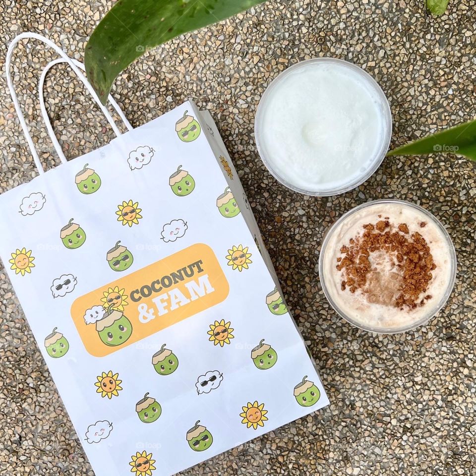 Chilled Coconut shake and lotus biscoff crush in a crazy hot weather 