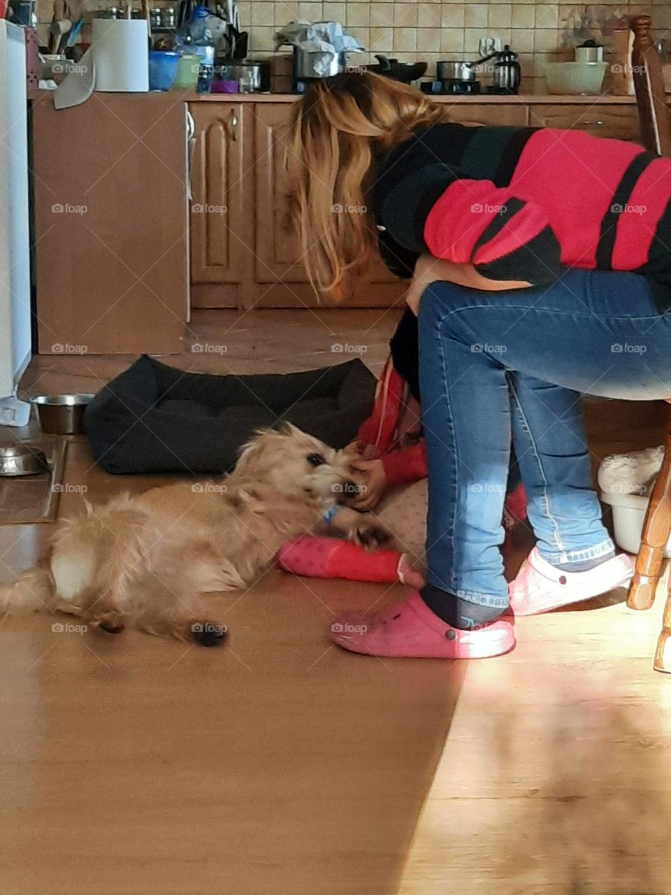 young woman with her dog