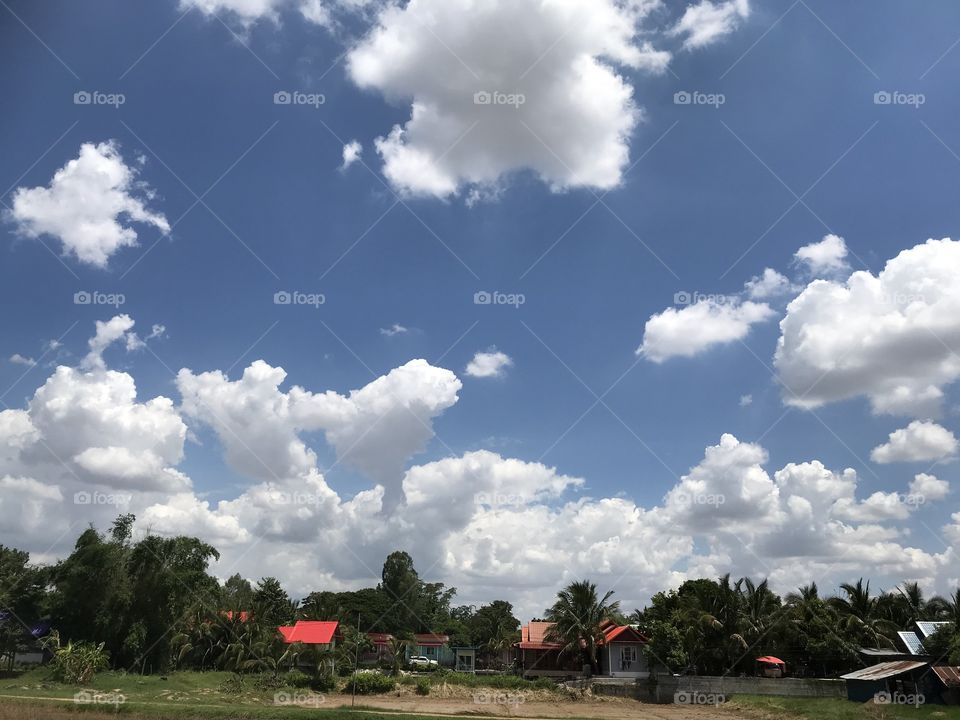 Village and sky