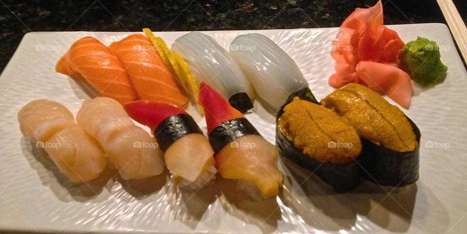 Sushi. Plate of sushi