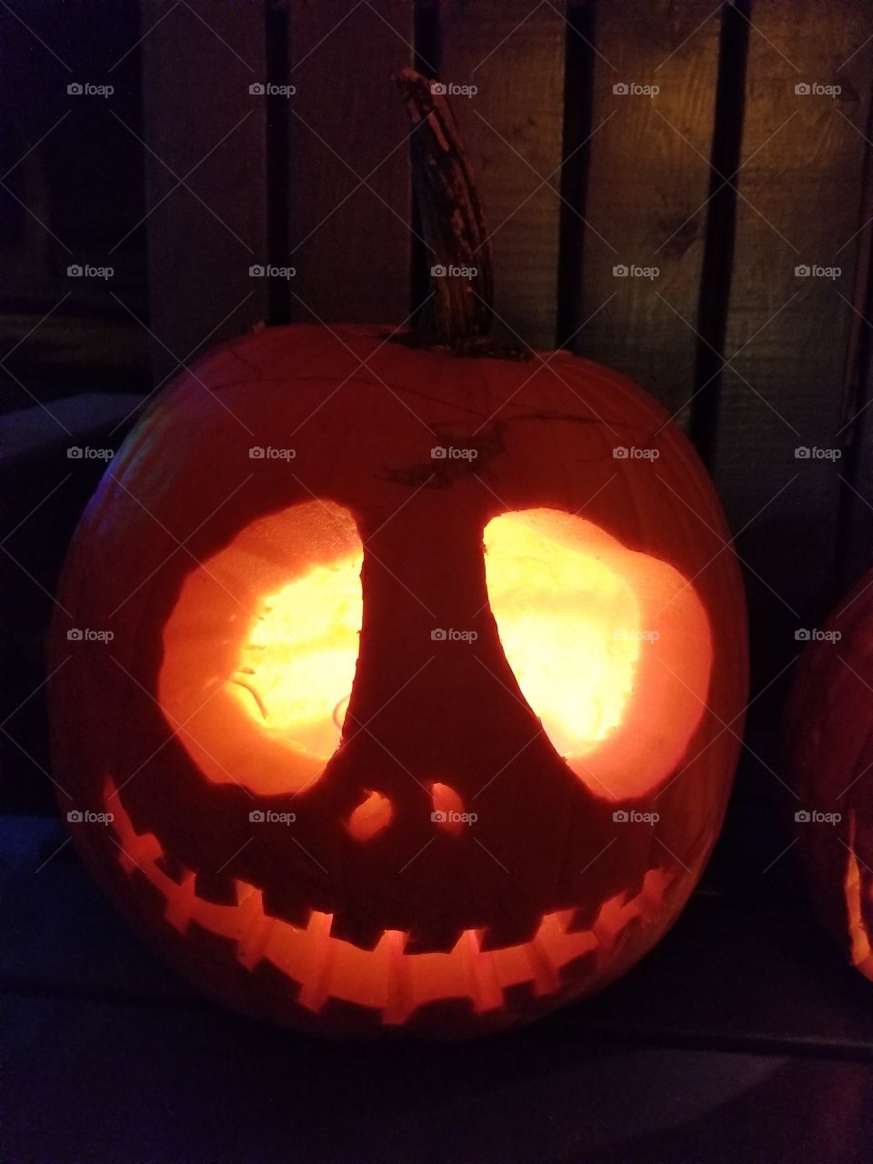 Jack Skeleton carved pumpkin