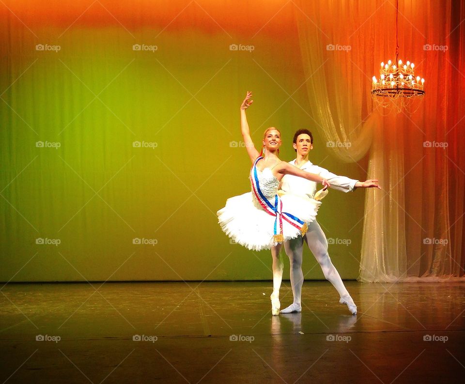 Ballet . Pas de deux with a male and female ballet dancer